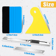 Vinyl Wrap Tool Kit Felt Squeegee Corner Scraper W Retractable Cutter Set
