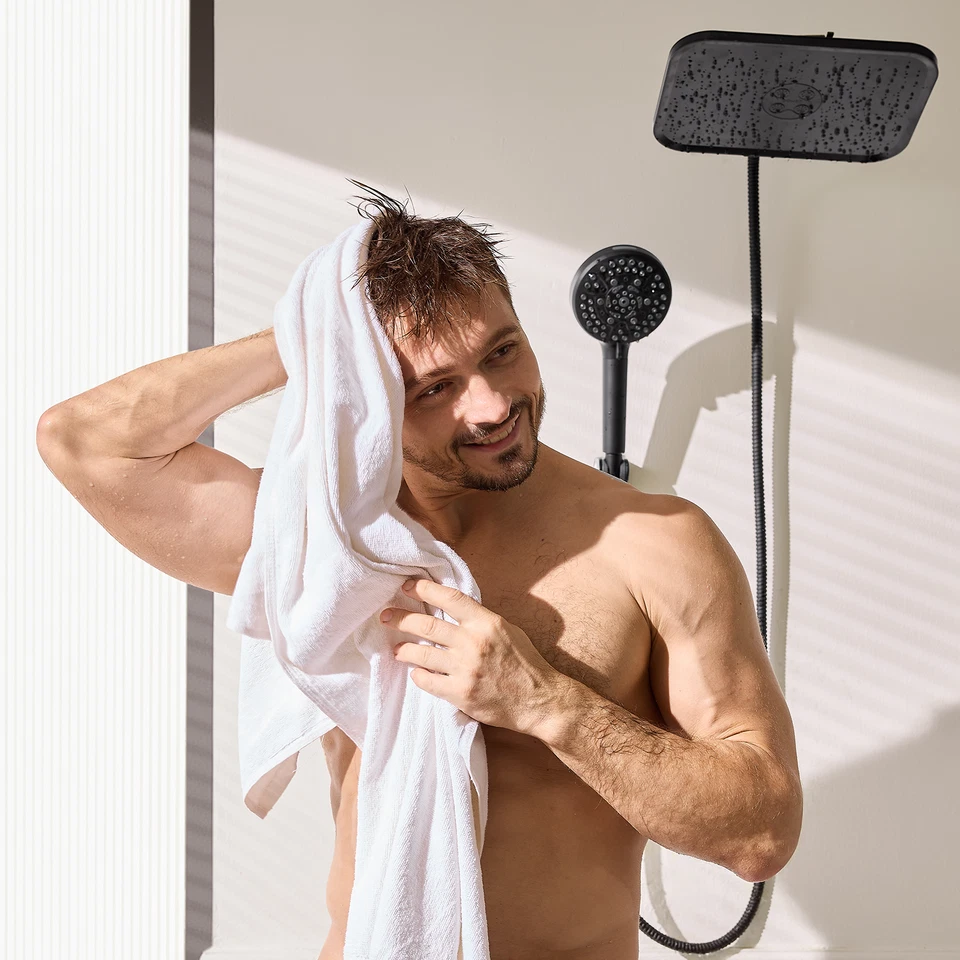 JOMOO Filtered High Pressure Shower Head Combo 10 Spray 12" Rainfall - Image 4 of 4