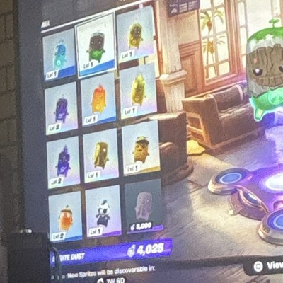 Fortnite Sprite Collection In-Game Items: Gold Earth/Fire/Ghost, Galaxy, Fishy