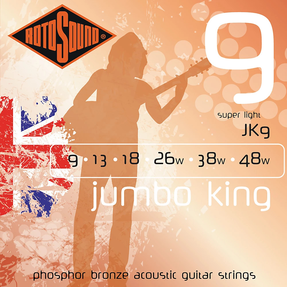Rotosound Jumbo King Super Light Phosphor Bronze Acoustic Guitar Strings 2590₽