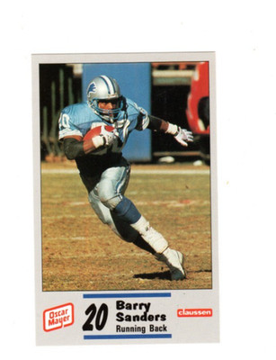 1990 Oscar Mayer Barry Sanders 2nd Year Card #6 Detroit Lions HOF Running Back