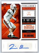 2018 Panini Contenders Draft Picks Quin Blanding #219 Auto Virginia Cavaliers
