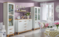 Wohnzimmer Set Vitrine Kommode Wandregal WohnwäNde Kommoden Schrank Holz 4Tlg.