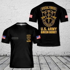 US Army Green Beret Special Forces 3D T-Shirt Custom Name S-5XL Military Gift