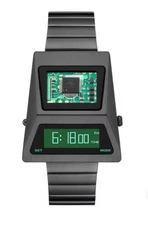 Ultra Futuristic Retro Space OLED electronic Wirst watch Green Screen