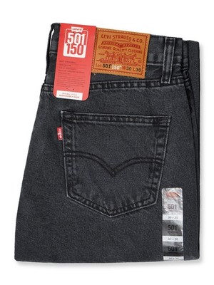 Levis 501 Herren Original Straight Fit Regular Leg Denim Jeans Stonewash Schwarz Neu