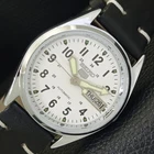 JAPAN VINTAGE REFURBISHED SEIKO 5 AUTOMATIC 6309A MENS WHITE WATCH a441694-7