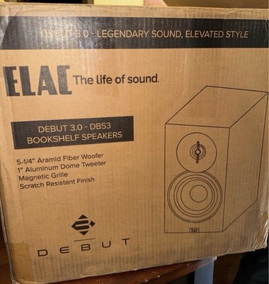 ELAC Debut 3.0 DB53 Bookshelf Speakers Pair 5.25  Aramid Fiber NEW