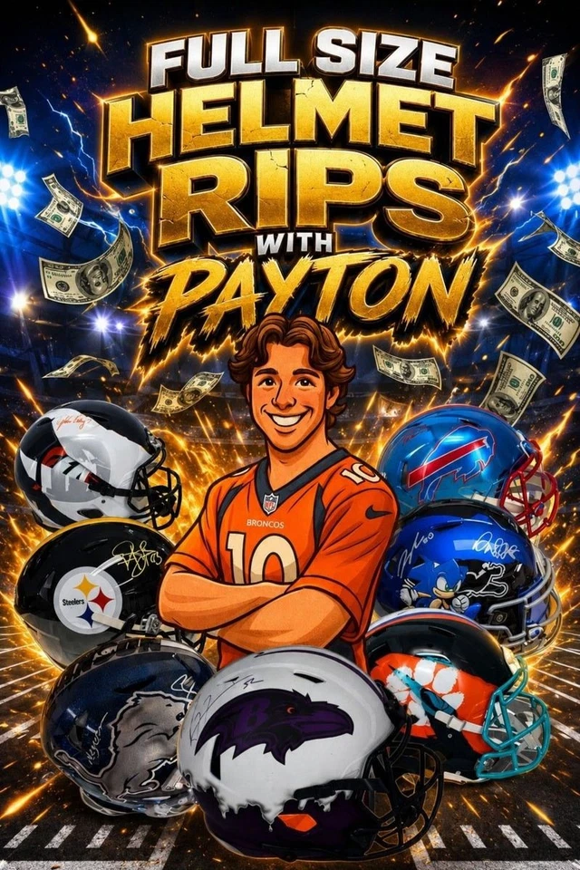 🔥 FULL -SIZE FIRE!!!  NFL HELMET BREAKS w/Payton! 🔥
