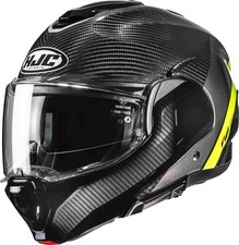 CASCO CARBONIO MODULARE RIBALTABILE HJC F100 CARBON STAN YELLOW MC3H TG S