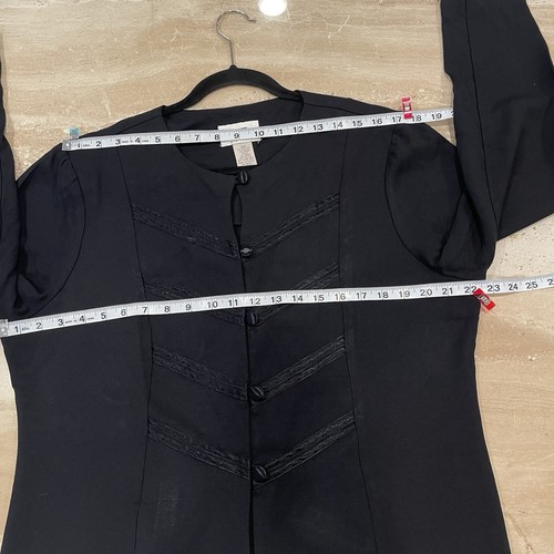 Womens Shirt Top Blouse Black 18 Long Goth Vampire Wednesday Addams Vampcore - Picture 7 of 12