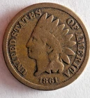 1861 UNITED STATES PENNY - INDIAN HEAD  - RARE TYPE Great Coin - Lot #J15