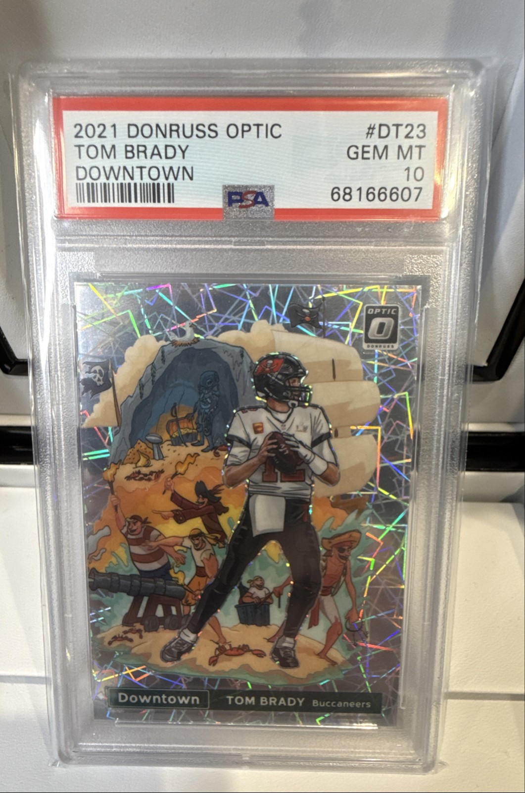2021 Panini Donruss Optic Lazer Downtown Tom Brady #DT-23 PSA 10