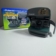 VINTAGE POLAROID ONE STEP EXPRESS INSTANT 600 FILM CAMERA GREEN - TESTED.
