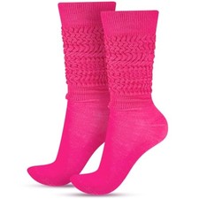 Geyoga Neon Slouch Socks,80s 90s Neon Women's Leg Warmers Extra Long Rose