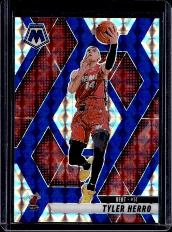 2024-25 Panini Mosaic Tyler Herro Choice Blue Mosaic #/45 Heat