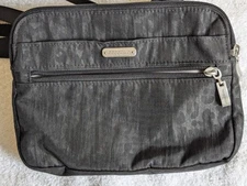 Baggallini Women's Double Zip Medium Black Cheetah RFID Protected Crossbody Bag