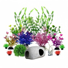 Aquarium Decoration Fish Tank Artificial Plastic Plants Smooth Non-damaging...