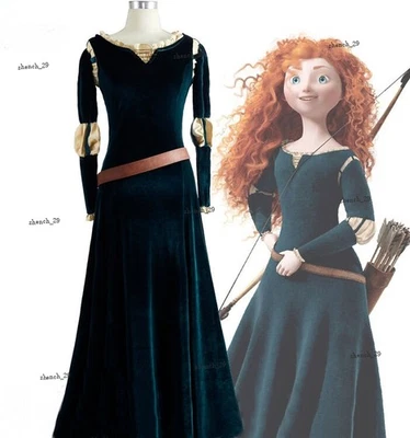HANDGEFERTIGT Brave Princess Merida Disney Cosplay Kostüm Kleid lang long Dress Costume Fancy