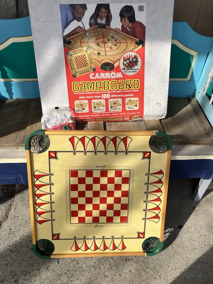 Vintage Collectible CARROM Game Board Model No. 100 Round Corners Double Sided - Image 2 of 4