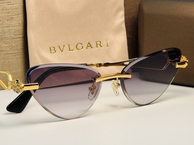 Bvdgari Cat Eye BV 1798LU 5485/8G Gold Metal Frame Grey Gradient Lens Eyewear
