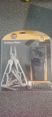 Tuff Work Stainless Steel Multi Tool Pliers 29-in-1, 11 Drill Bits, Pouch Incl