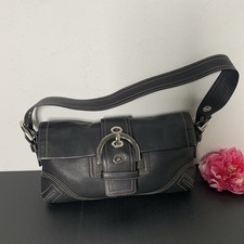 Coach - VTG Small Soho Black Leather Shoulder Bag with Buckle - No. G05D-8A05