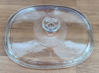 Pyrex DC 1.5C  oval Lid glass replacment 8.5 x 11  for Corningware Casserole