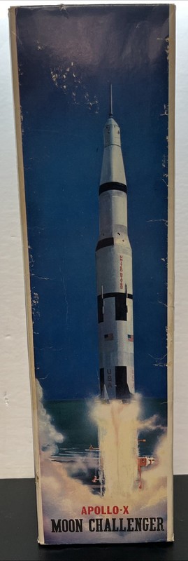 APOLLO - X Moon Challenger Japan TN Nomura Rocket Tin Battery 1960s Works! R3