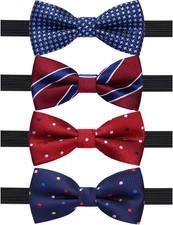 4 Packs Adjustable Pre-tied Bow Tie for Infant baby boys Toddler Child Kids in D