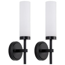 Black Bathroom Wall Sconces Set of 2, Modern Sconces Wall Lighting Vanity Lig...