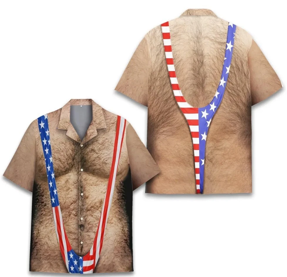 American Flag Funny Hawaiian Shirt Men
Opens in a new window or tab