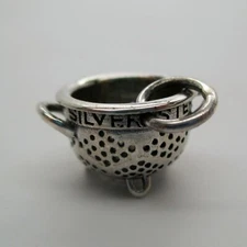 Sterling Silver COLANDER Charm for Bracelet PENDANT Cooking CULINARY Cute!
