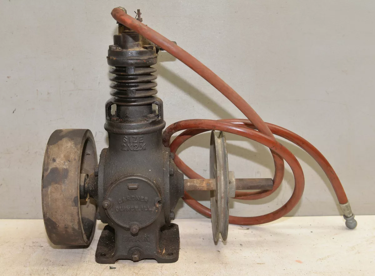 Antique air compressor Gardner Govenor Co 1920 s garage mechanics auto tool