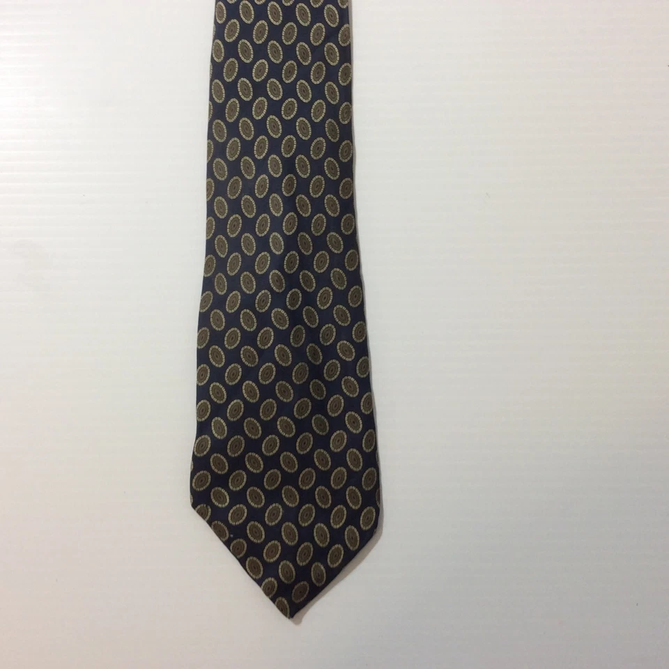Hanover Square Mens Tie Silk Italy Black Olive Cream 3.75 - Image 2 of 4