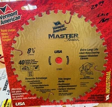 VERMONT AMERICAN Master Series 8 1/4" 40 TOOTH CARBIDE SAW BLADE - Model 27892