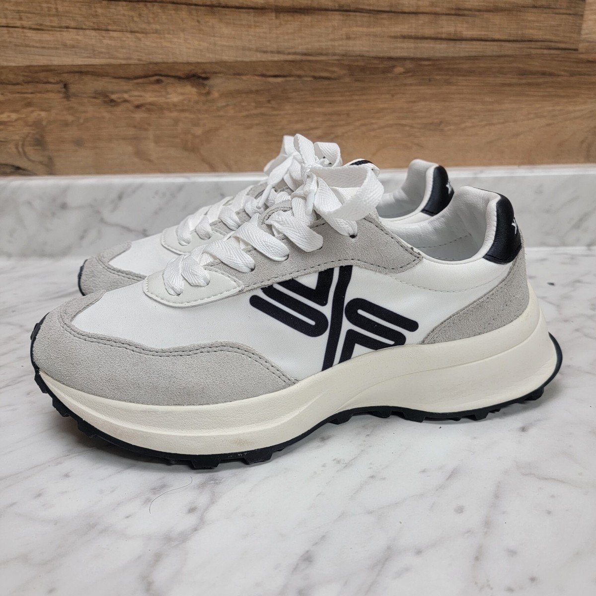 Women's 7 M xexymix X-Day Light Jogger Shoes Sneakers White Black