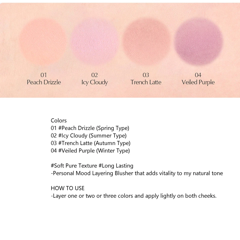 IPKN x DUSTMOTH Personal Mood Layering Blusher 9.5g 4 colors K-Beauty - Image 3 of 3