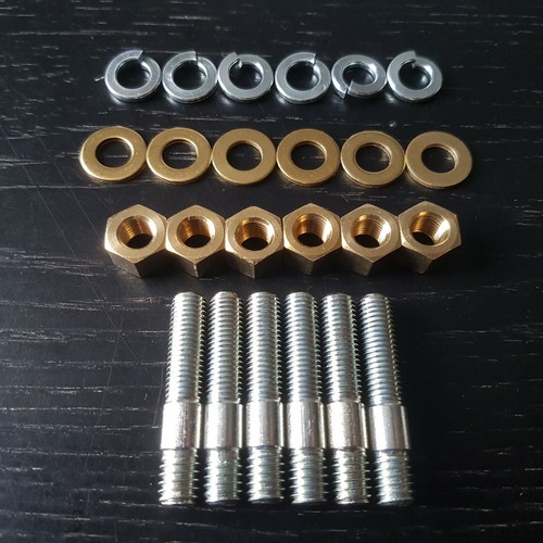 Exhaust Manifold Stud & Nut Set Ford Escort MK1 Mk2 Mexico CrossFlow X/Flow ZINC - Afbeelding 1 van 1