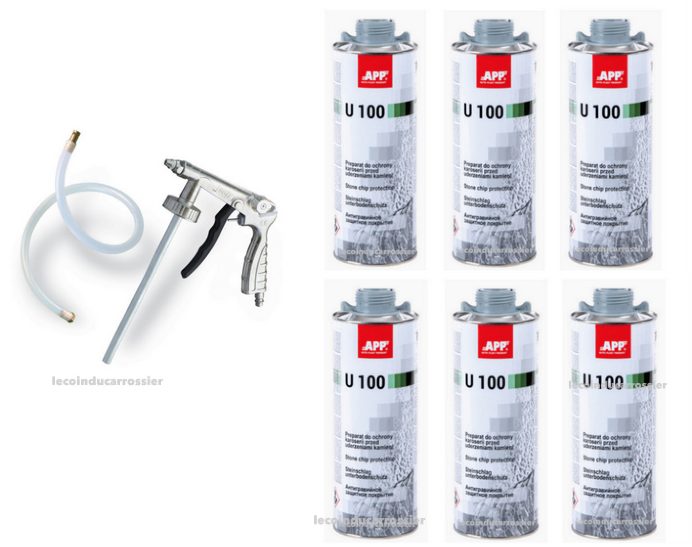 Blaxon anti-gravillon gris U100 liquide de protection carrosserie auto avec pistolet de sablage
