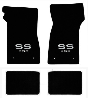 NEW! 1967-1969 Camaro Floor Mats Black Set of 4 Carpet Embroidered SS 350 Logo