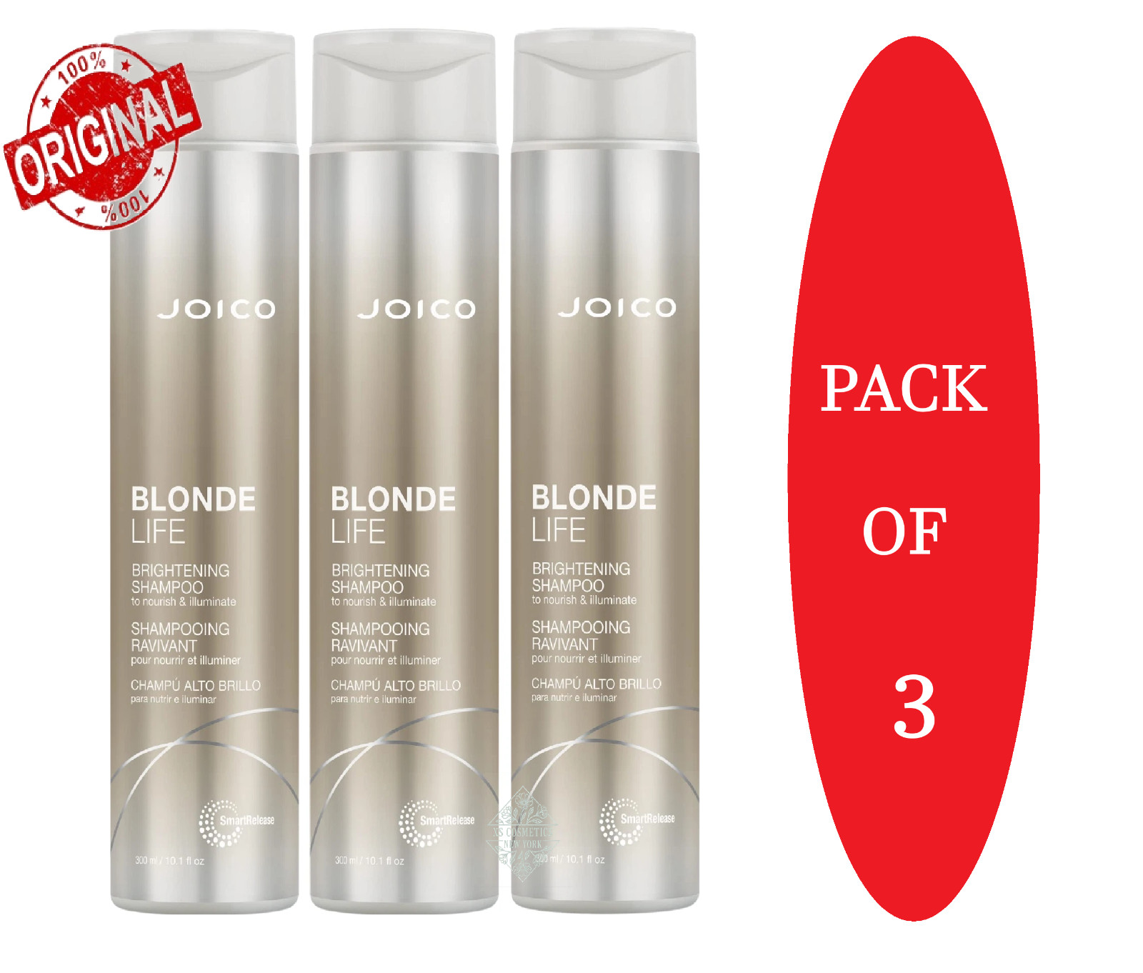 3 Шампуня Joico Blonde Life Brightening Shampoo, 10,1 унции, УПАКОВКА ИЗ 3 ШТУК