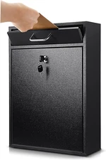 Locking Mailbox with Key for Outdoor 16.2 X 11.2 X 4.7 Inches Large Wall Mount M