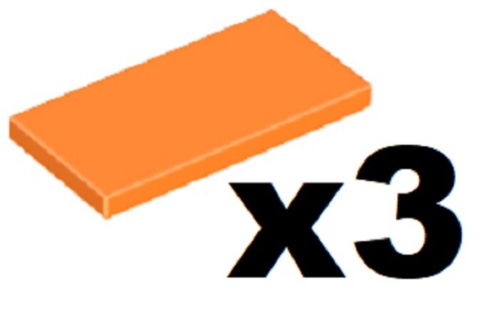 🧱 LEGO 3 New Orange Tile 2 x 4 Smooth Flat Mosaic Part 87079 OR01