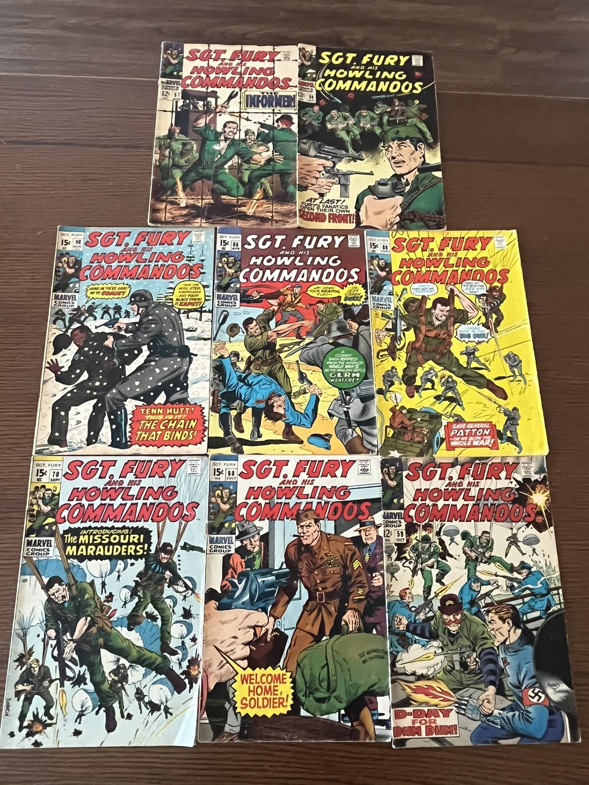 SGT. Fury and his Howling Commandos lot of 8 (#57,58,59,68,70,86,88,90 ...