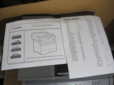 Lexmark X363DN All-In-One Laser Printer 147927 Page Count | eBay