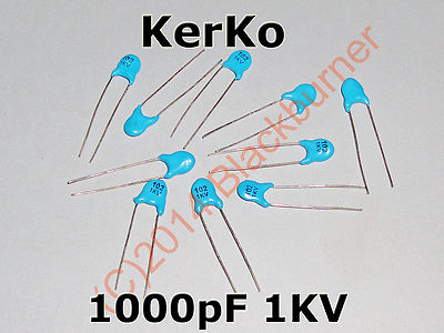 5,10 St. 1000pF 1nF 1KV Keramik Kondensator High Voltage Ceramic Capacitor Kerko