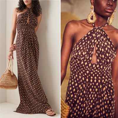 NWT Johanna Ortiz Palm Tree Collector Sequin Maxi Halter Dress Silk Brown Sz 12 | eBay NWT Johanna Ortiz Palm Tree Collector Sequin Maxi Halter Dress Silk Brown Sz 12 | eBay