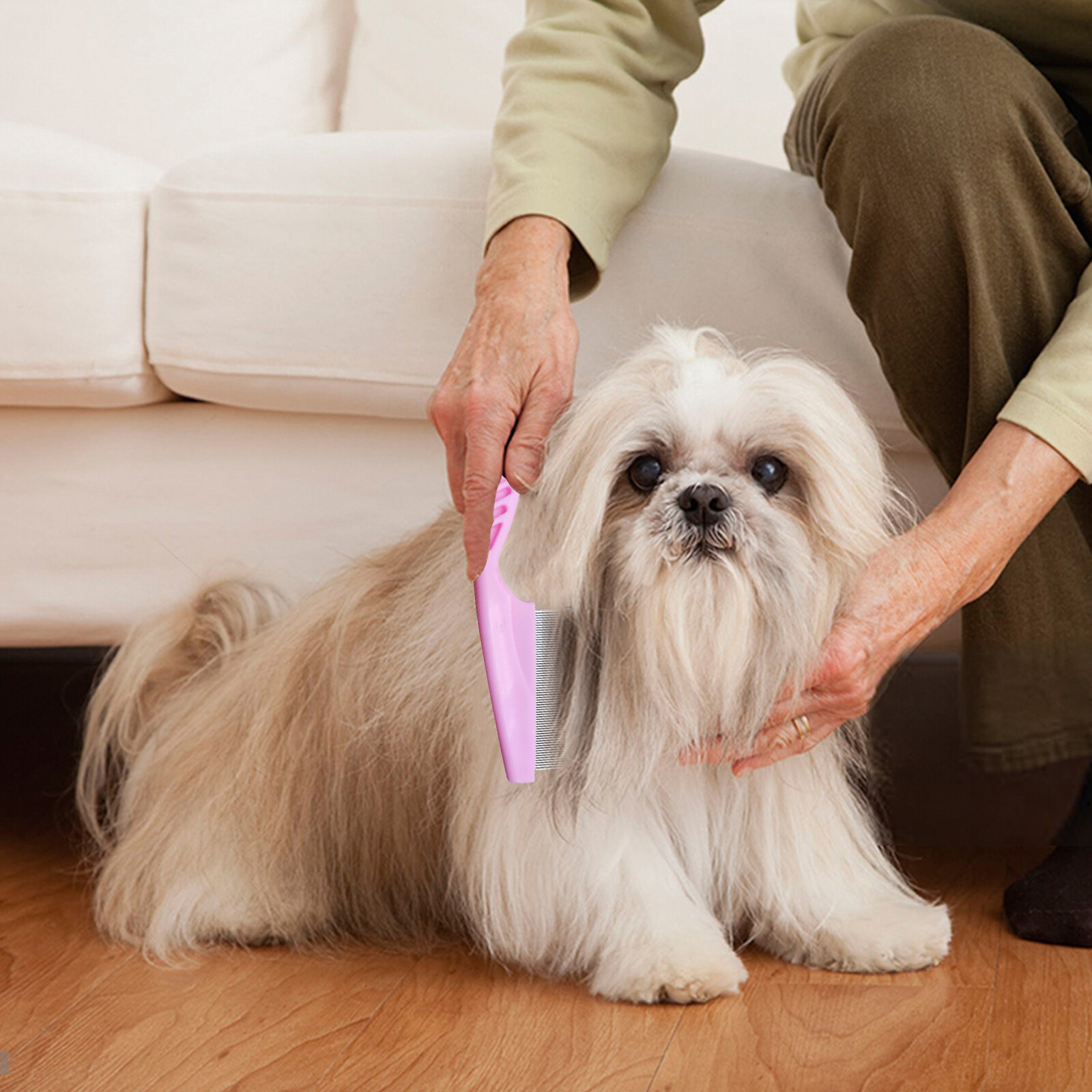 2Pcs Pet Hair Cleaning Brush Pet Flea Grooming Comb for Small Dogs Cats