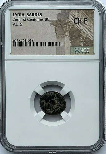 LYDIA, SARDES AE15 2ND-1ST CENTURIES BC - NGC CH F - FREE SHIPPING!